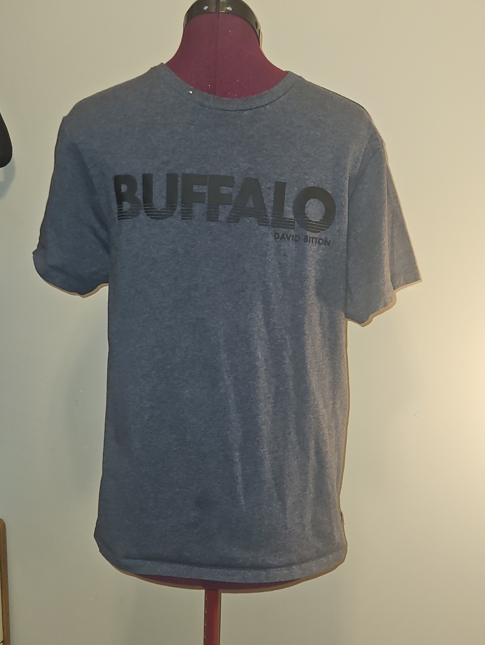 Buffalo David Bitton Men's Gray Crewneck Logo Tee